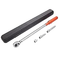 VEVOR Torque Wrench, 1/2-inch Drive Click Torque Wrench 25-250ft.lb/34-340n.m, Dual-Direction Adjustable Torque Wrench Set, Mechanical Dual Range Scales Torque Wrench Kit with Adapters Extension Rod