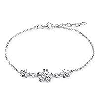 POPLYKE 925 Sterling Silver Heart Sunflower Bracelet for Girls Mum Daughter Bracelet Set for 2 Mothers Day Jewellery