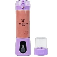 Pro Plus Premium Cordless Portable 17.5oz Rechargeable Blender - Crush Ice, Fruit & Blend Sports Powders in Seconds - Stainless Steel Blades w/High Powered 120W Motor - Gym, Tailgates (Purple)