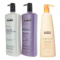 Kirkland Signature Shampoo,Conditioner and Body Wash Bundle - Includes Kirkland Signature Professional Salon Formula 1 Shampoo (33.8 FL. OZ), 1 Conditioner (33.8 FL. OZ) & 2 Body Wash (27 FL. OZ)