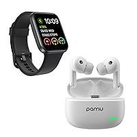 pamu S29 Wireless Bluetooth Earbuds with Charging case + C21 Smart Watch for Men Women