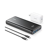 Power Bank, 25,600mAh Portable Charger 87W Bundle with 65W USB-C Wall Charger, Works for MacBook Pro, Dell XPS, Microsoft, Pixelbook, iPhone 13 series, Samsung, iPad Pro, and More