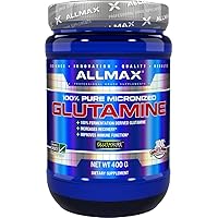 ALLMAX Essentials GLUTAMINE - 400 g Powder - Fermentation-Derived Glutamine - Increases Recovery & Supports Immune System - Gluten Free & Vegan - 80 Servings