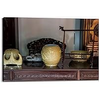 Pottery and porcelains the desk ancient Chinese house govenment office Canvas Wall Art Decor Paintings Pictures for Bedroom Wall Decor Above Bed Living Room Wall Decoration Bathroom Office Artwork