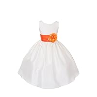23 Colors Poly Silk Flower Girl Pageant Dress w/Sash and Flowers Infant-14