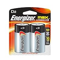 MAX D Alkaline Batteries, 2-Count