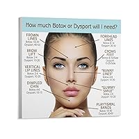 The Difference between Botox Vs Dermal Fillers Poster Plastic Surgery Infographic Art Painting Poste Canvas Poster Wall Art Decor Print Picture Paintings for Living Room Bedroom Decoration Unframe-sty