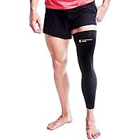 Copper Joe Full Leg Compression Sleeve - Ultimate Copper Infused, Support for Knee, Thigh, Calf, Arthritis, Running and Basketball. Single Leg Pant For Men & Women (X-Large)