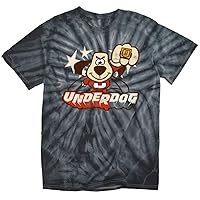 Popfunk Underdog Flying Logo Tie Dye Adult Unisex T Shirt (Large) Black Monochrome