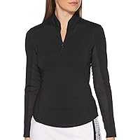 PGA TOUR Women's 1/4 Zip Long Sleeve Sun Protection Golf Shirt