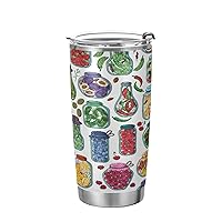 Color Pickle Tomato Chili Cucumber Tumbler Stainless Steel Insulated Cup Travel Mug for Coffee Double Wall Vacuum Thermos with Straw and Lid 11oz