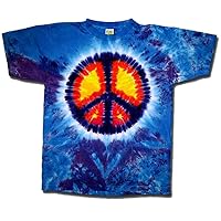 Peace Sign Symbol Adult Colorful Tie Dye T-Shirt Tee Shirt