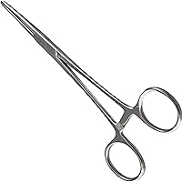 Pean Hemostat Straight and Curved Multipurpose Locking Tweezer Clamps Serrated, Stainless Steel - Hemostats for Nurses, Fishing Forceps, Crafts and Hobby