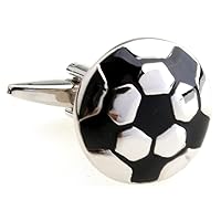 Soccer Ball Pair Cufflinks in a Presentation Gift Box & Polishing Cloth