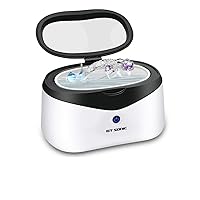Ultrasonic Jewelry Cleaner -Silver Cleaner for Jewelry Rings with Watch Holder,Cleaning Basket,304 SUS Tank for Eyeglasses Watches Coins Tools Razors Earrings Necklaces Dentures 21 Ounces