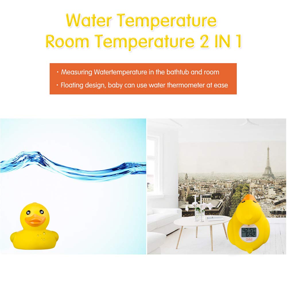 b&h Baby Thermometer, The Infant Baby Bath Floating Toy Safety Temperature Water Thermometer (Classic Duck)