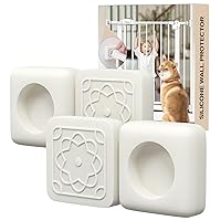 Ycozy Silicone Wall Protector 4-Pack for Baby Gate, Wall/Door Protector from Pet Dog Safety Gates, Soft & Anti-Slip Wall Guarder for Pressure Mounted Stairs Gate, Milky White