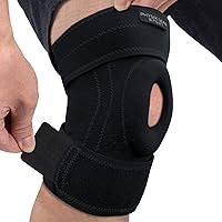 Physix Knee Brace with Side Stabilizers & Adjustable Straps - Knee Brace for Meniscus Tear, Knee Wraps for Pain, ACL, MCL, OA, Running, Workouts - Open Patella Knee Braces for Men & Women (Single)