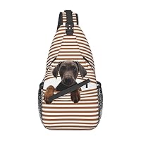Funny Puppy Shoulder Backpack, Chest Bag Large Capacity Men'S Women'S Satchel Crossbody Bag Shoulder Bag