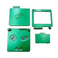 Custom GBASP Extra Housing Case Shell Emerald Green Replacement, for Gameboy Advanced GBA SP Game Console, New for Ray-quaza Edition Outer Enclosure w/ Buttons, Screws, Pads, Plugs, Sticker
