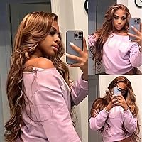 Beauty Forever Bye Bye Knots Put on and Go Glueless 6x4.75 Pre Cut Lace Front Wigs Honey Blonde Highlight Body Wave Human Hair Wigs,TL412 Bouncy Wavy Wig Beinnger Wig 150% Density 20 Inch