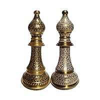 6 inch Bishop Chess Set Pieces for Chess Borad & Chess Games Brass Pieces Unique Designer, Hand Carving, Borad Piece Ideal Gift Item for Chess Player by MIZHANDICRAFTS