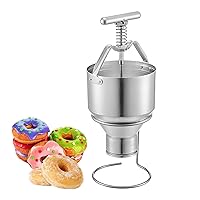 Bakeries Food-Grade Aluminum Donut Maker Machine 5L Capacity Hopper, Dropper Plunger Dough Batter Dispenser Hopper with Stand, for Home Commercial Use