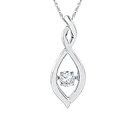 Moving Shimmer® Diamond Silver Lovely Infinity Necklace Pendant .03 Ctw.