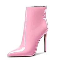 Castamere Womens High Heel Ankle Boots Pointed Toe Slip-on Stiletto Boot with Zipper 12CM Heels
