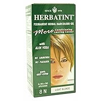 Herbatint 8N Permanent Herbal Light Blonde Haircolor Gel Kit - 3 per case.