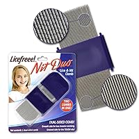 Licefreee NitDuo Lice and Nit Comb | Dual Sided Metal Lice Comb | Two Combs in One Works on All Hair Types | Head Lice Treatment Comb Removes Nits and Eggs
