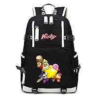 Kirby Game Backpack Rucksack Laptop Book Bag Casual Dayback Black-2