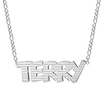 Gifts for Women/Men Personalized Name Necklace 18k Gold Plated Custom Necklaces Double Diamond Choker Pendant Necklace Two-Tone Name Necklace Hiphop Jewelry for Girls