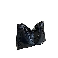 Women Tote Bag Large Capacity Soft Pu Leather Shoulder Bag Shopping Bag Solid Color