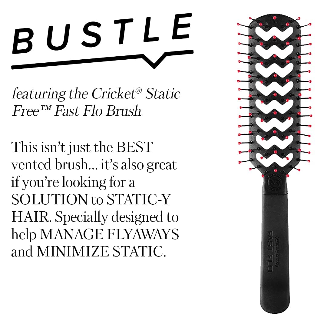 Cricket Static Free Fast Flo Vent Hair Brush for Blow Drying, Styling and Detangling for Long Short Thick Thin Curly Straight Wavy All Hair Types