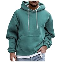 Hoodies for Men Fleece Lined Pullover Heavyweight Sherpa Lined Hoodie Warm Mens Winter Clothes Hooded Sweatshirt
