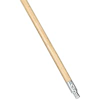 Rubbermaid Commercial Products Lacquered-Wood Broom Handle With Threaded Metal Tip, Natural for Floor Cleaning/Sweeping in Home/Office 60in