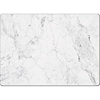 White Marble Design Decorative Hardboard Cork Back Tabletop Placemats 4 Pack Manufactured in the USA Heat Tolerant and Easily Wipes Clean