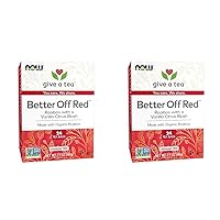 NOW Foods Give a Tea™ Better off Red™ Rooibos Tea with a Vanilla-Citrus Blush, Caffeine-Free, 24 bags (Pack of 2)