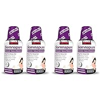 Force Factor Somnapure, 4-Pack, Sleep Aid for Adults with Melatonin, Valerian Root, & Lemon Balm, Liquid Supplement to Fall Asleep Faster, Stay Asleep Longer, & Wake Up Refreshed, 16oz, 48 Servings