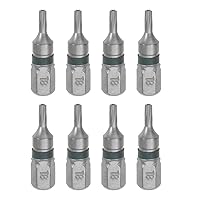 uxcell Magnetic Power Drill Bit, S2 Steel, T8 Torx Hex Driver Bit, 0.26 inch (6.5 mm) Hex Shank, 1.0 inch (25 mm) Length, 8 Pieces