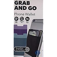 3 Pack Phone Wallet Pack, (1 Each - Black, Purple and Turquoise)