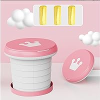 Portable, Foldable Potty seat for Toddler, Training Toilet Seat Emergency Toilet for Car, Camping, Outdoor, Indoor (Large Pink)