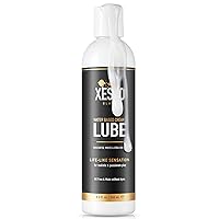 XESSO Water-Based Creamy White Lube, Unscented 8.3 fl.oz. Gel Glide for Sensitive Skin, Women & Men & Couples, Massage, Slippery, Made in US