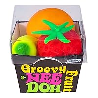 Schylling NeeDoh Groovy Fruit - Sensory Fidget Toy - Multiple Shapes - Ages 3 to Adult (Pack of 1)