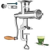 Happybuy Wheatgrass Extractor Portable Wheatgrass Juicer with 3 Sieves Wheatgrass Juicers Manual Stainless Steel Wheatgrass Extractor Machine for Wheat Grass Fruit Vegetable