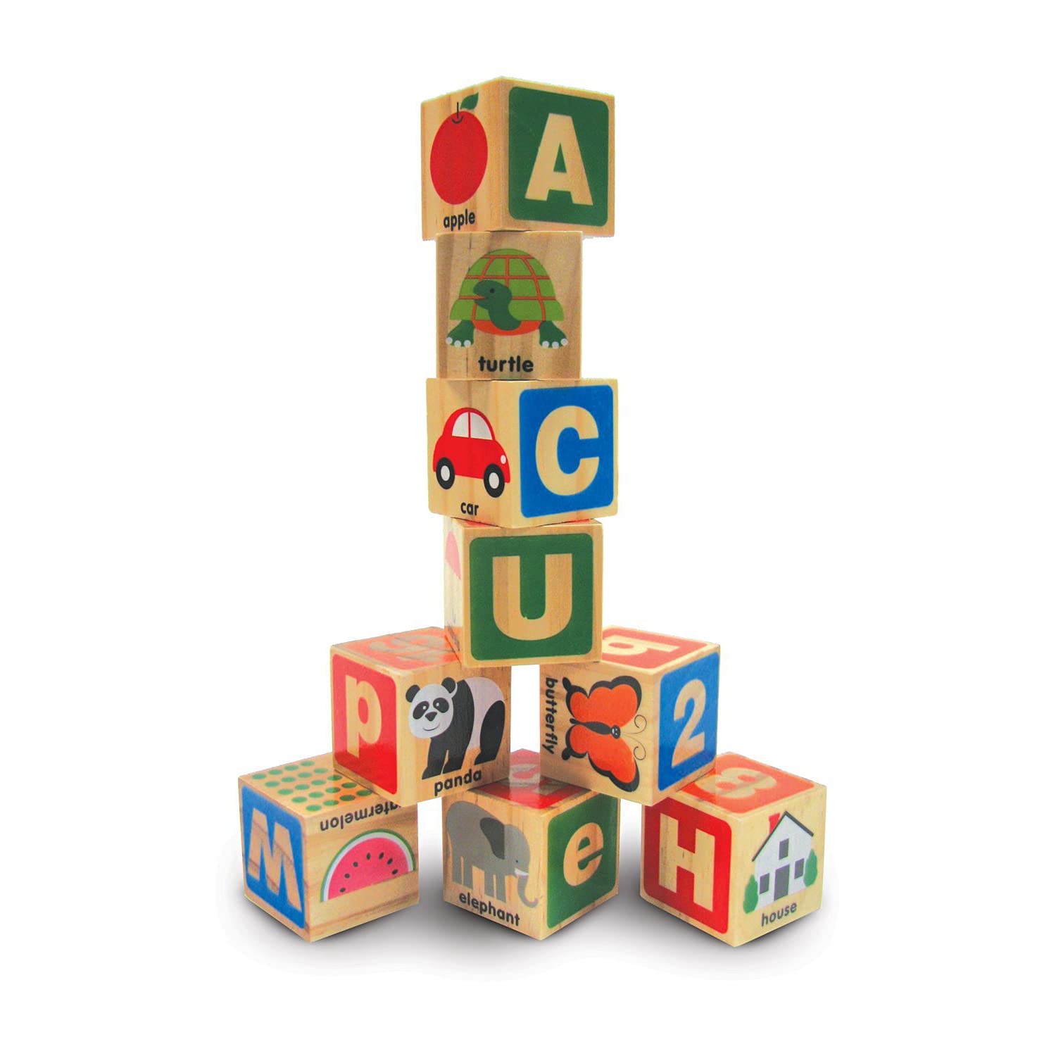 Melissa & Doug ABC - 123: Wooden Blocks Bundle with 1 Theme Compatible M&D Scratch Fun Mini-Pad (02253)