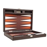 13-inch Premium Backgammon Set - Travel Size - Dark Brown Board