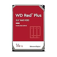 Western Digital 14TB WD Red Plus NAS Internal Hard Drive HDD - 7200 RPM, SATA 6 GB/s, CMR, 512 MB Cache, 3.5