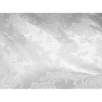 Brocade Jacquard Satin White 60 Inch Fabric by The Yard from The Fabric Exchange